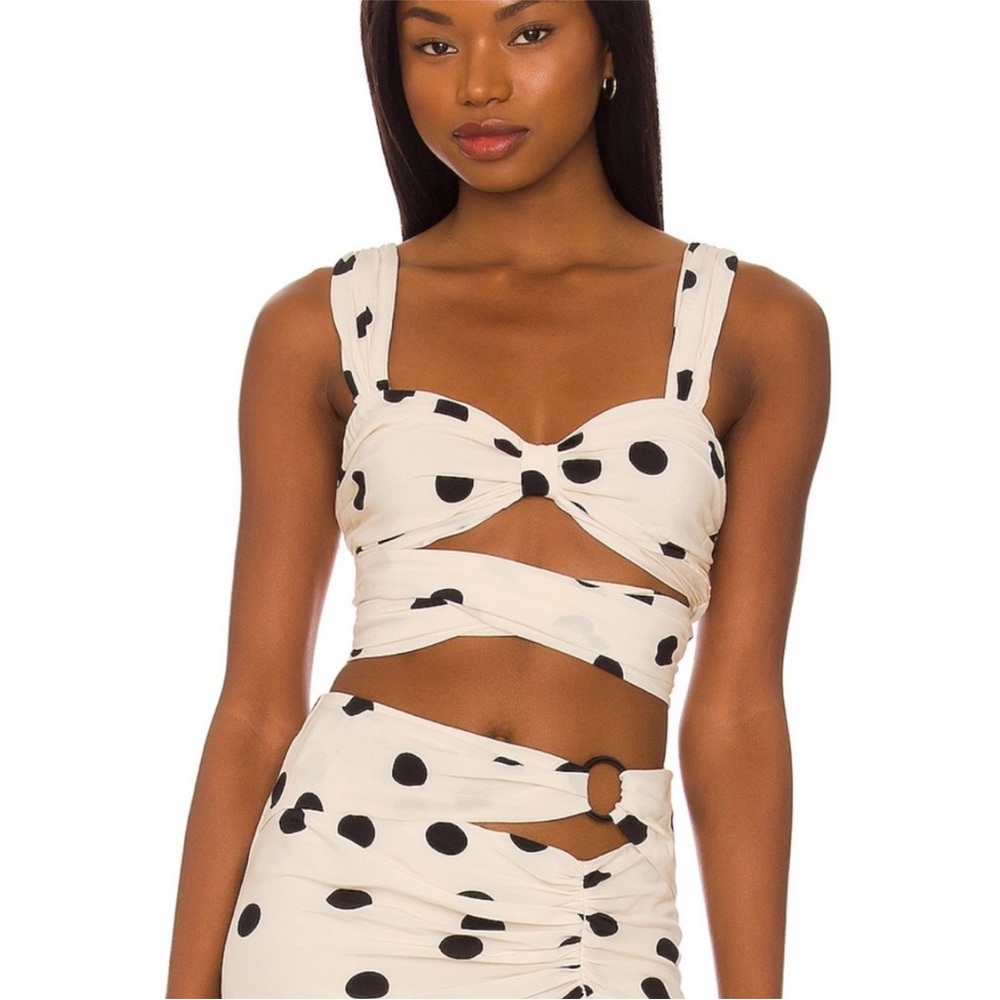 NWT LPA Polka Dot Wrap Top XXS